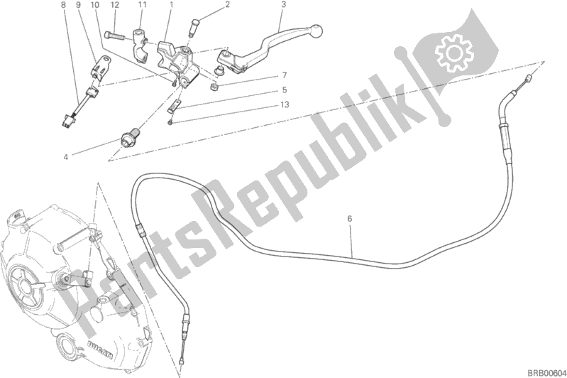 All parts for the Clutch Control of the Ducati Monster 797 Plus 2019